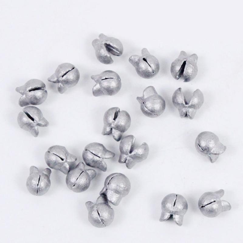100pcs Fishing Weights Sinkers Fishing Tackle Accessories Open Mouth Design Weights Split Shot Fishing Sinkers 5 Sizes