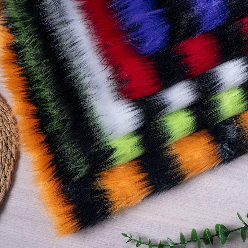50x160cm 3cm Short Plush Fabric, Striped Plush Fabric, Artificial Fur Display, Shooting Background Toys, DIY Handicrafts