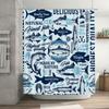 Bluefish Tuna Print Shower Curtain Fresh Seafood Design, 3D Waterproof Fabric For Bathroom Decor, Sizel72Xw72 (180Cm X 180Cm)