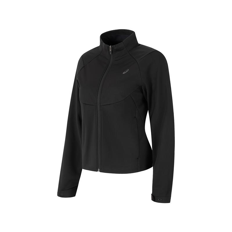 Asics Reflective Logo Print Water-Resistant Stand Collar Zip Running Long Sleeve Jacket Women Jackets 2012D392-001