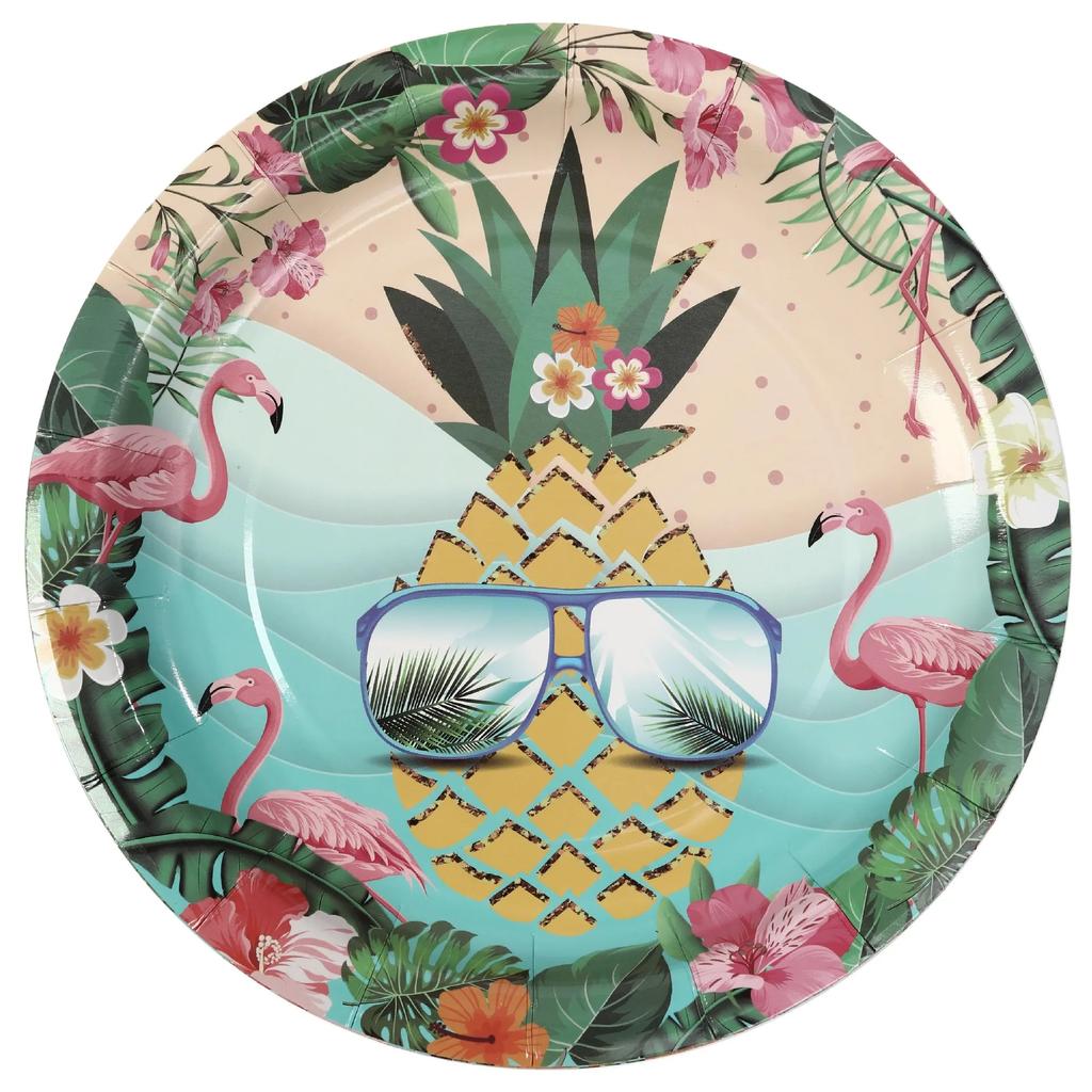 Hawaii Pineapple Disposable Tableware Summer Beach Party Supplies Pineapple Flamingo Plates Napkins Cup Hawaiian Party Decor