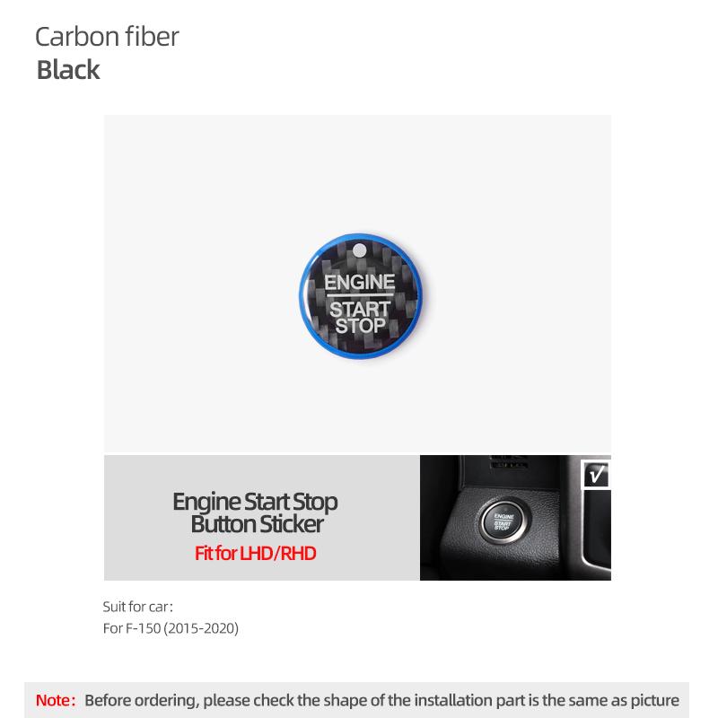 

For Ford F150 SVT Raptor 2015-2020 Carbon Fiber Center Console Engine Start Stop Button Trim Sticker Car Interior Accessories