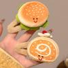 4Pcs Cartoon Hamburger Toast Plush Hair Clip For Girls Soft Kids Hair Accessories School Styling Tool for Toddler