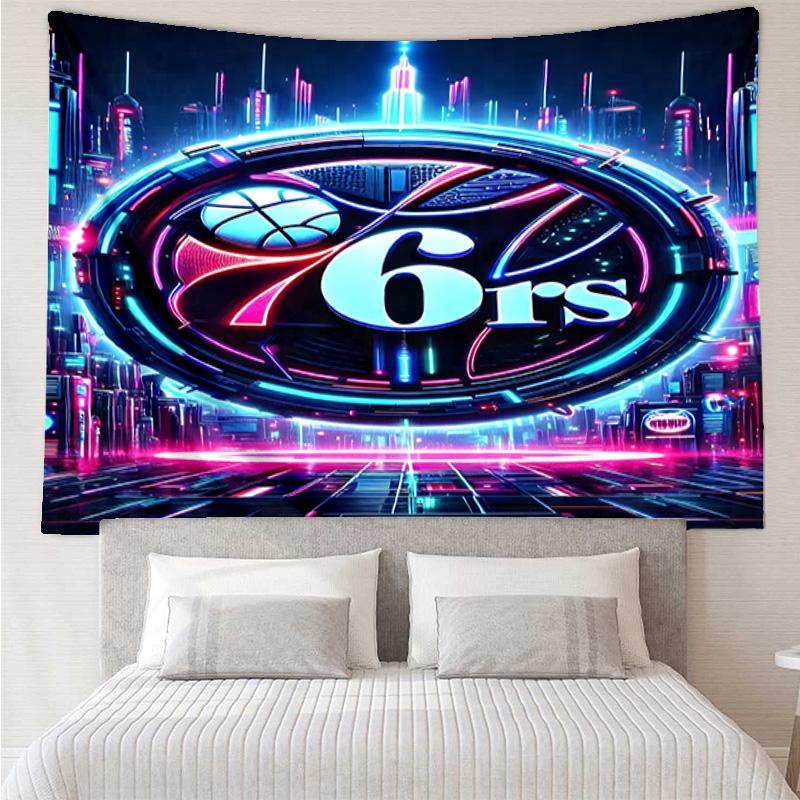 76ers Basketball Team Quick-Dry Tapestry Hanging for Bedroom,Livingroom, Playroom,Decor Art Room Wall Tapestry Holiday and Birthday Gifts