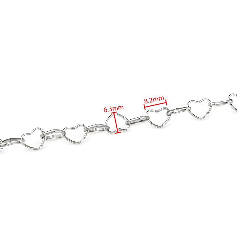 JIAYE Custom Multi-size Stainless Steel Heart Chain Roll Non Tarnish Finding for Women Waist Bracelet Necklace Jewelry Making