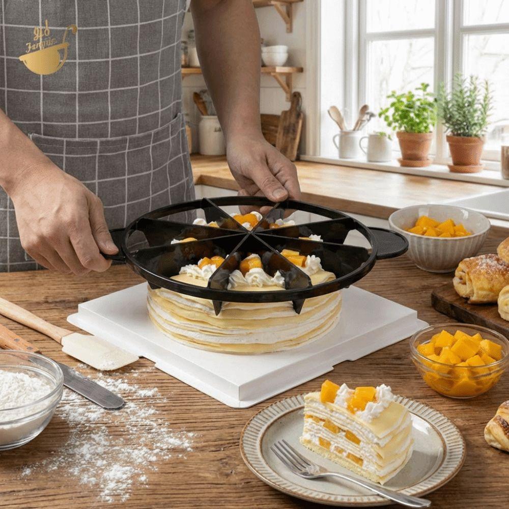 6/8 Divisions Cake Cutter Slicer with Handle Rust-proof Bread Divider Layer Cake Tool Plastic Pie Cutter Kitchen Utensils