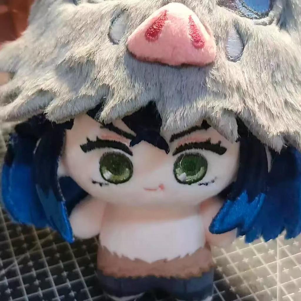 10cm Demons Slayers Kawaii Inosuke Plush Toy with Hat High Quality Figure Anime Cartoon Cosplay Stuffed Doll Birthday Fans Gifts