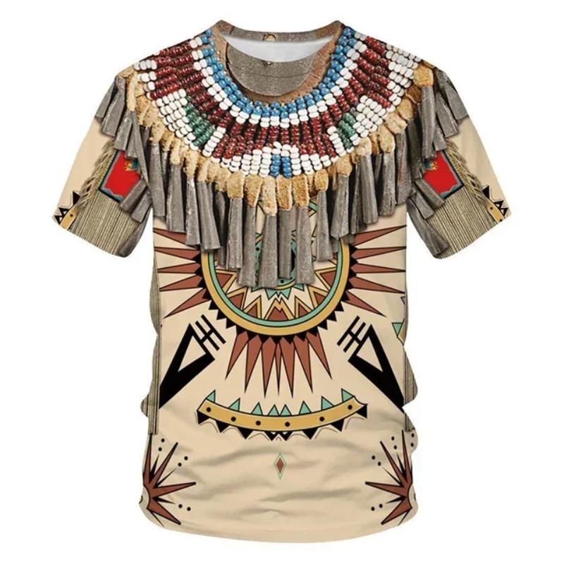 

Ethnic Style 3D Printed T-shirts, Men s and Women s Streetwear, Daily Fashionable Oversized Short Sleeved T-shirt Tops S