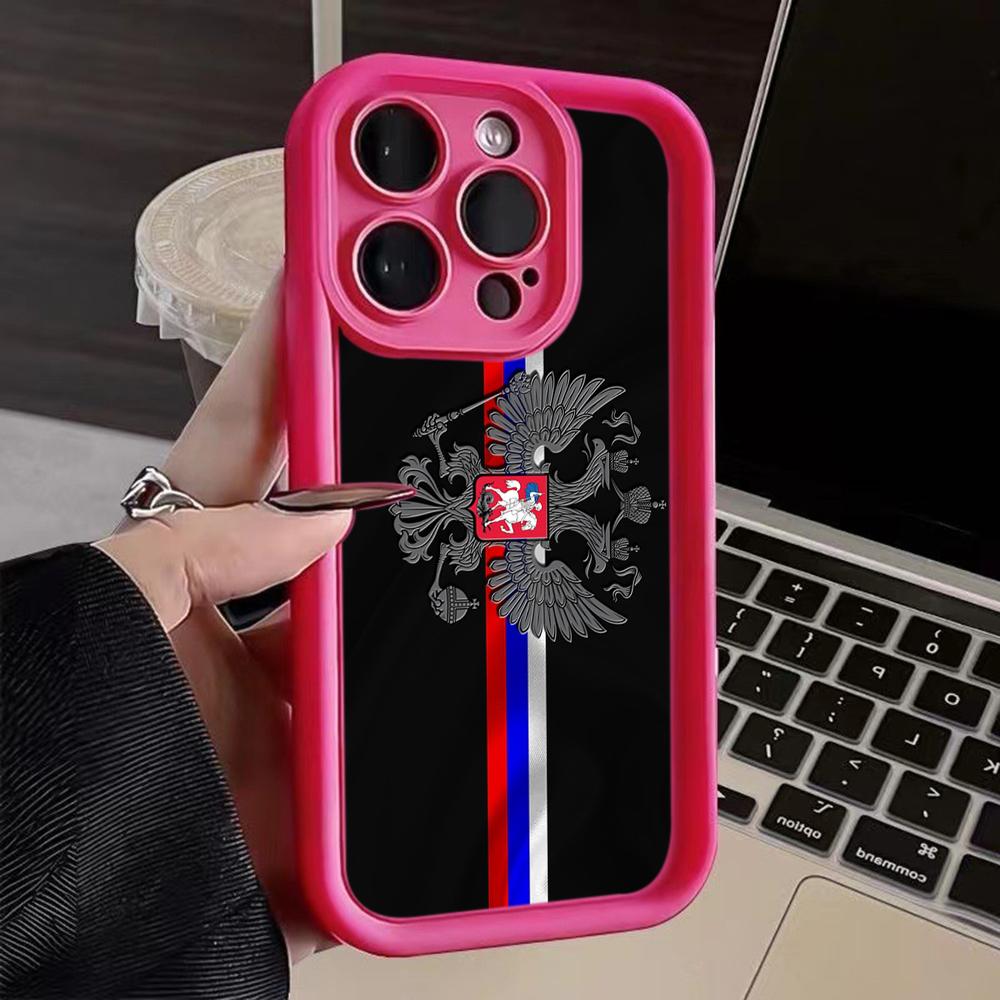 

Силиконовый чехол для телефона LZ15 с изображением герба России для iPhone 11 13 14 15 16 Pro Max 7 8 16 Plus 12 mini XS Max XR, противоударный чехол на заднюю панель for iPhone 16 Pro Max