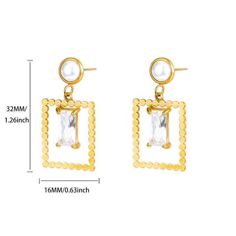High sense geometric zircon stud earrings elegant women's fashion charm earrings hot-selling earrings