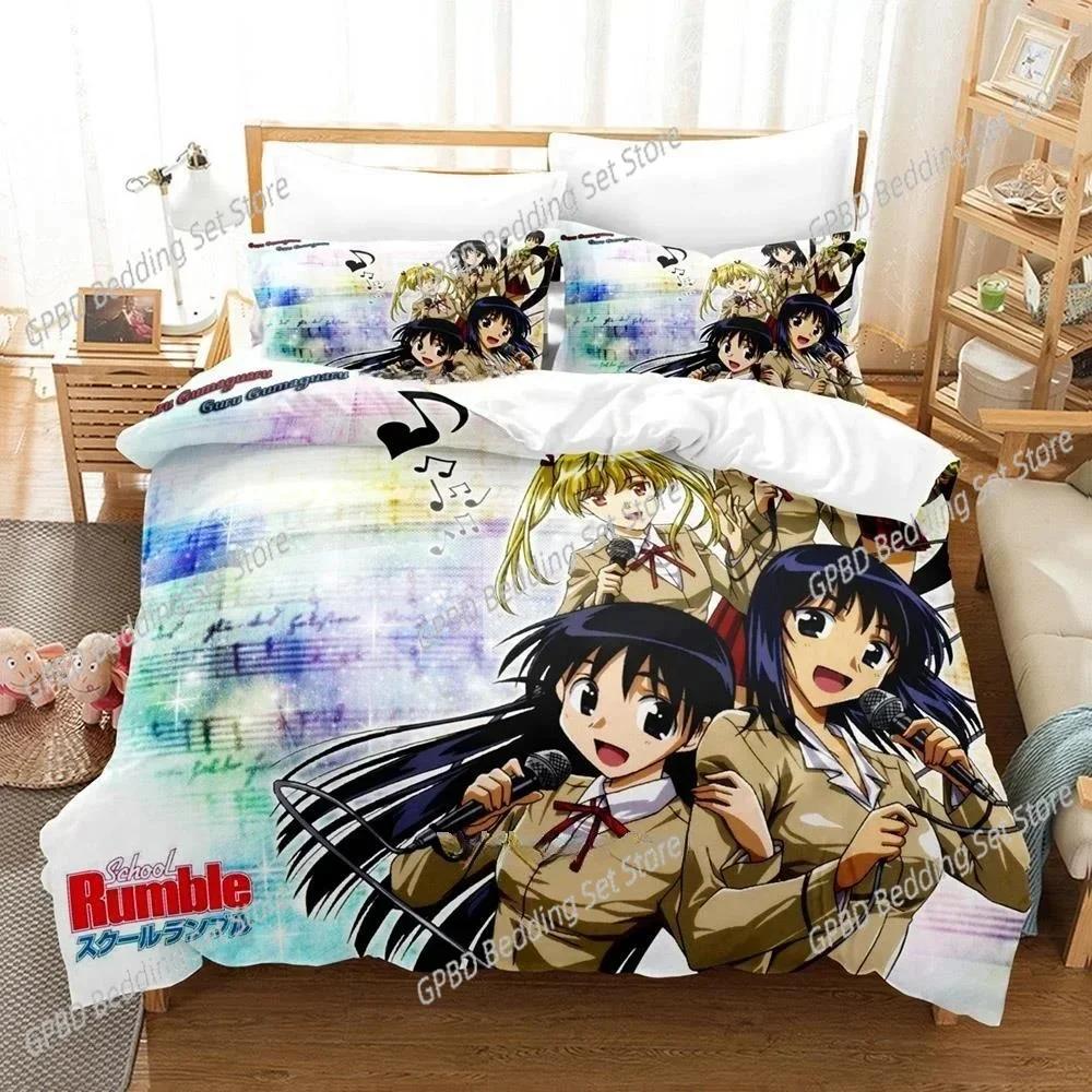 Luxury New 3D Print Anime School Rumble Bedding Set Single Twin Full Queen King Size Bed Set Bedroom Duvetcover Sets Home