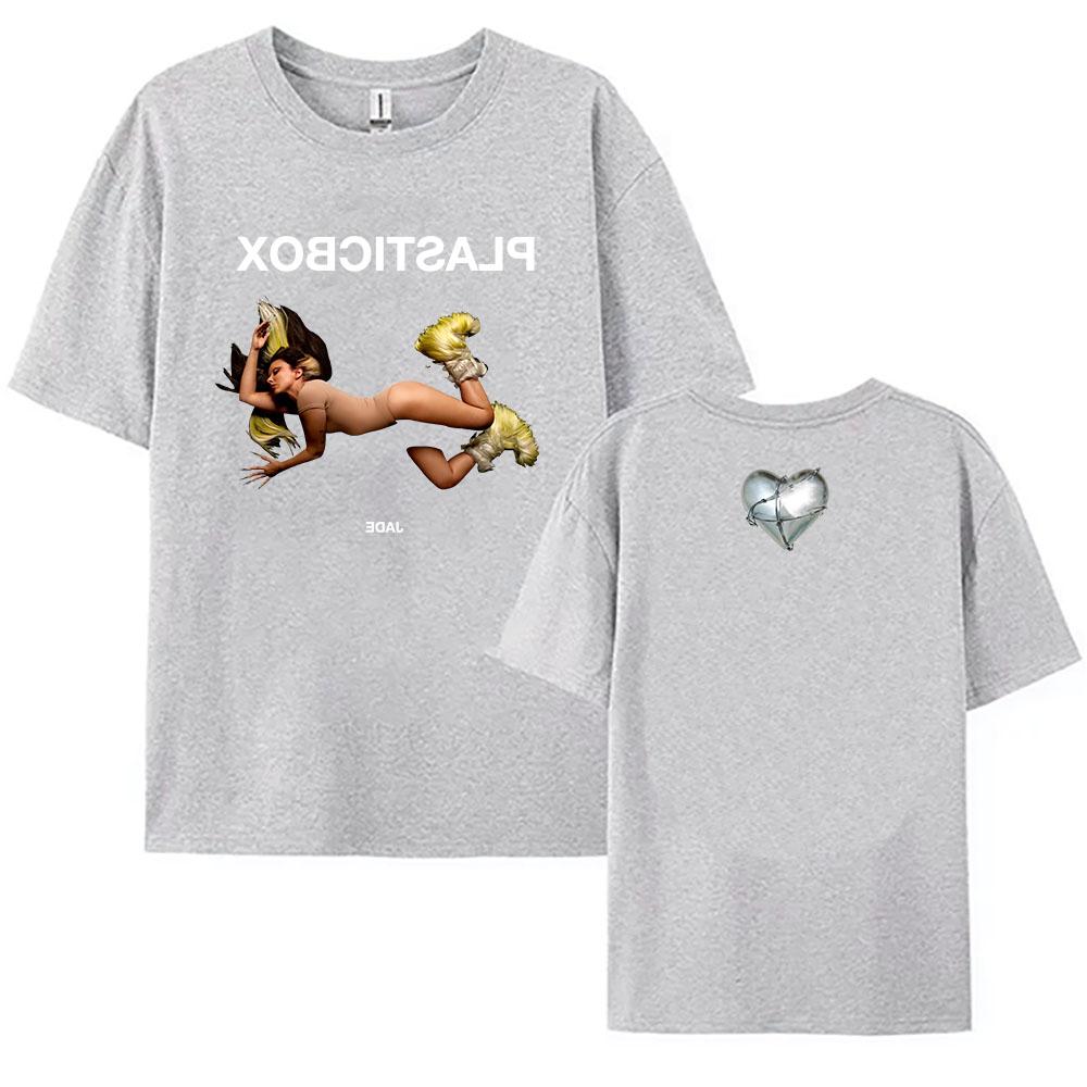 Jade Plastic Box T-shirt Cotton Short Sleeve Fashion Female Tshirts Singer Graphic Printing Clothing Unisex Streetwear Women Tee