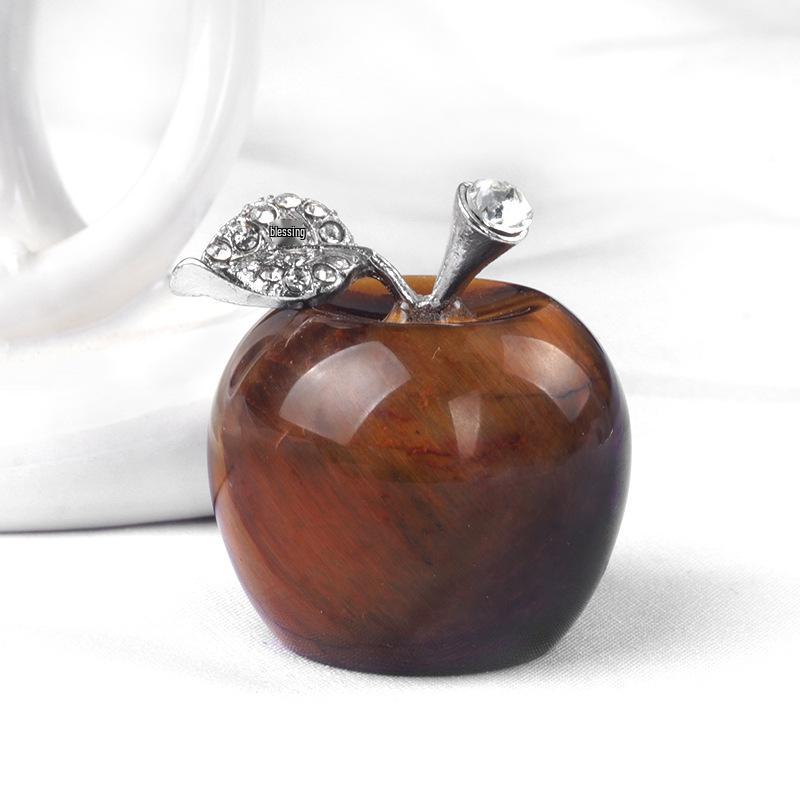 1742-30mm Big Apple Natural Crystal Stone Ornament for Christmas