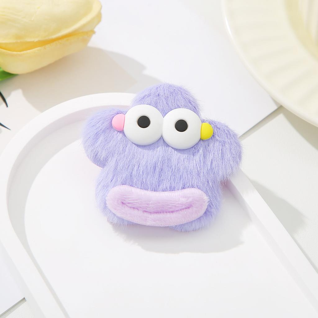 6pcs Fluffy Star Heart Hair Clips for Girls Cute Non-Slip Soft Fuzzy Bangs Duckbill Clip Cartoon Lovely Hair Accessories