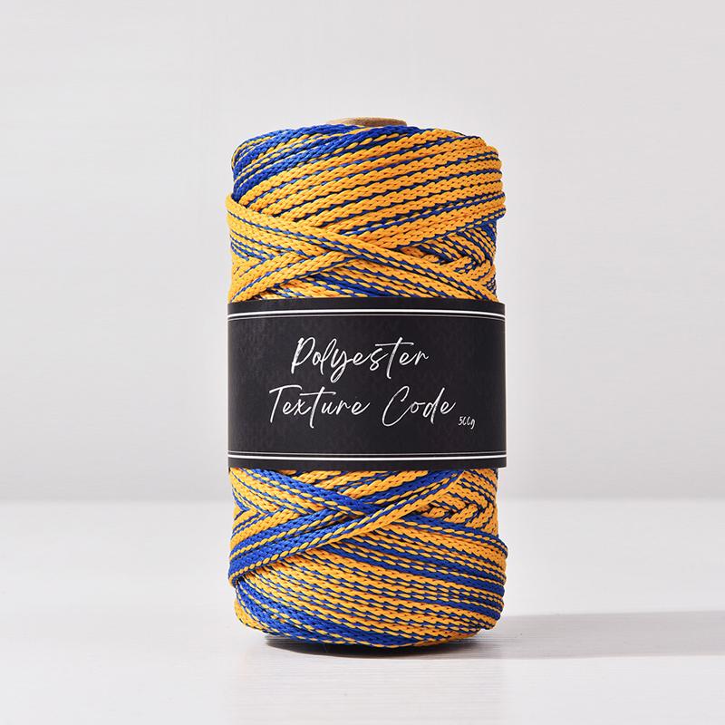 5MM Double Color Mixed 5MM Polyester Braid Cord,Hand Woven Bag Carpet Knitted Yarn,Horse Drawn Rope Bracelet Thread,70Yards