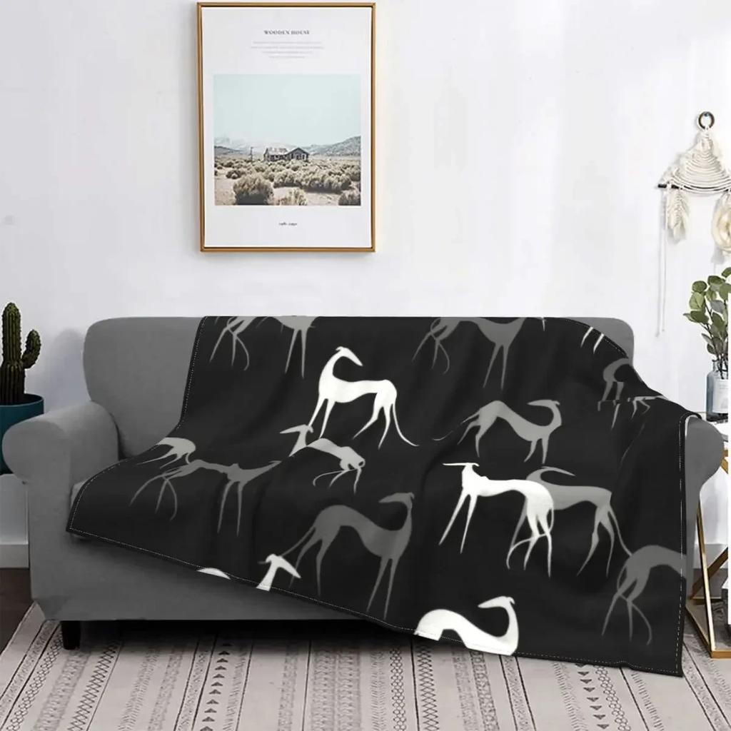 The Whippet Blanket Soft Flannel Fleece Warm Greyhound Sighthound Dog Throw Blankets for Office Bedding Couch Bedspreads