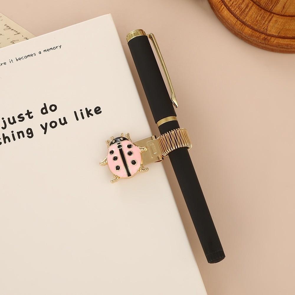 Anti-lost Spring Pen Clips Bookmark Pencil Holder Portable Pen Loop Holder  Stationery Supplies
