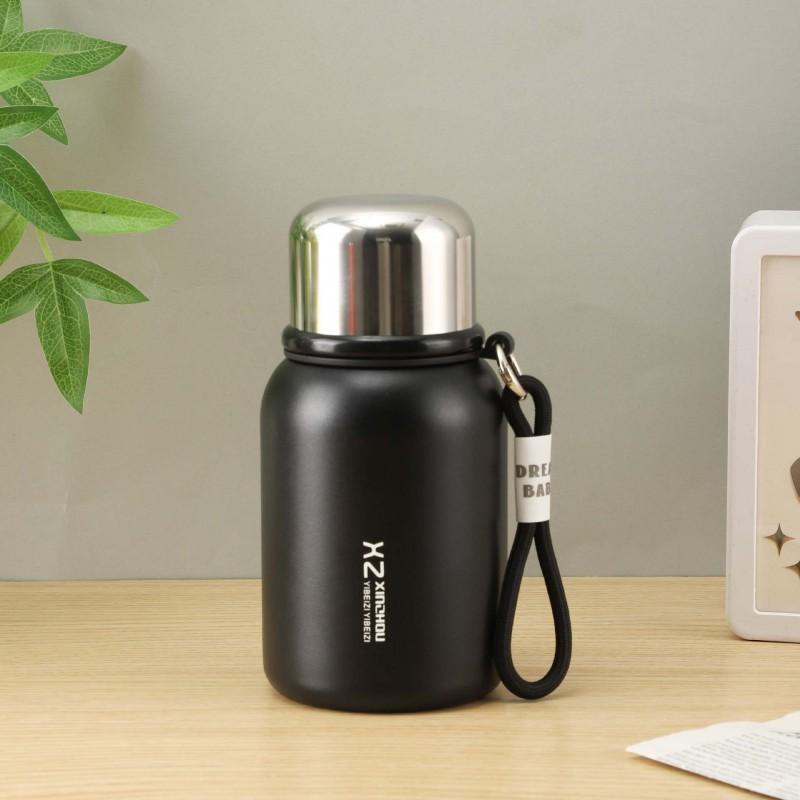 Stainless Steel Vacuum Insulated Travel Mug With Carry Rope 500ml Outdoor Hiking Camping Office Student Use