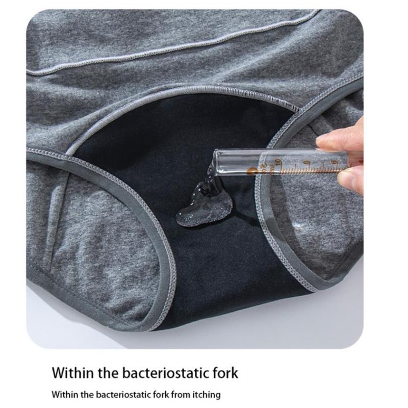 Women High Waist Full Coverage Leakproof Cotton Panties Period Underwear Heavy Flow Menstrual Postpartum Teens Brefs