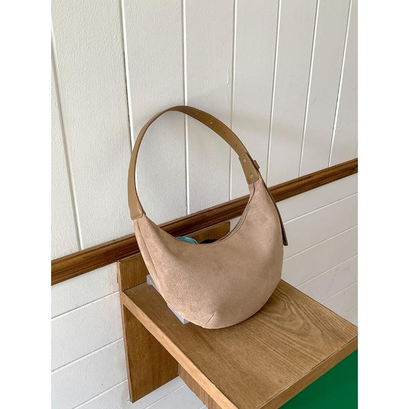 Suede bag autumn women's niche hand carry dumpling bag plush fashion simple new shoulder bag women