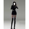 Women's Spring Goddess Style Long-Sleeved High-End Little Black Dress