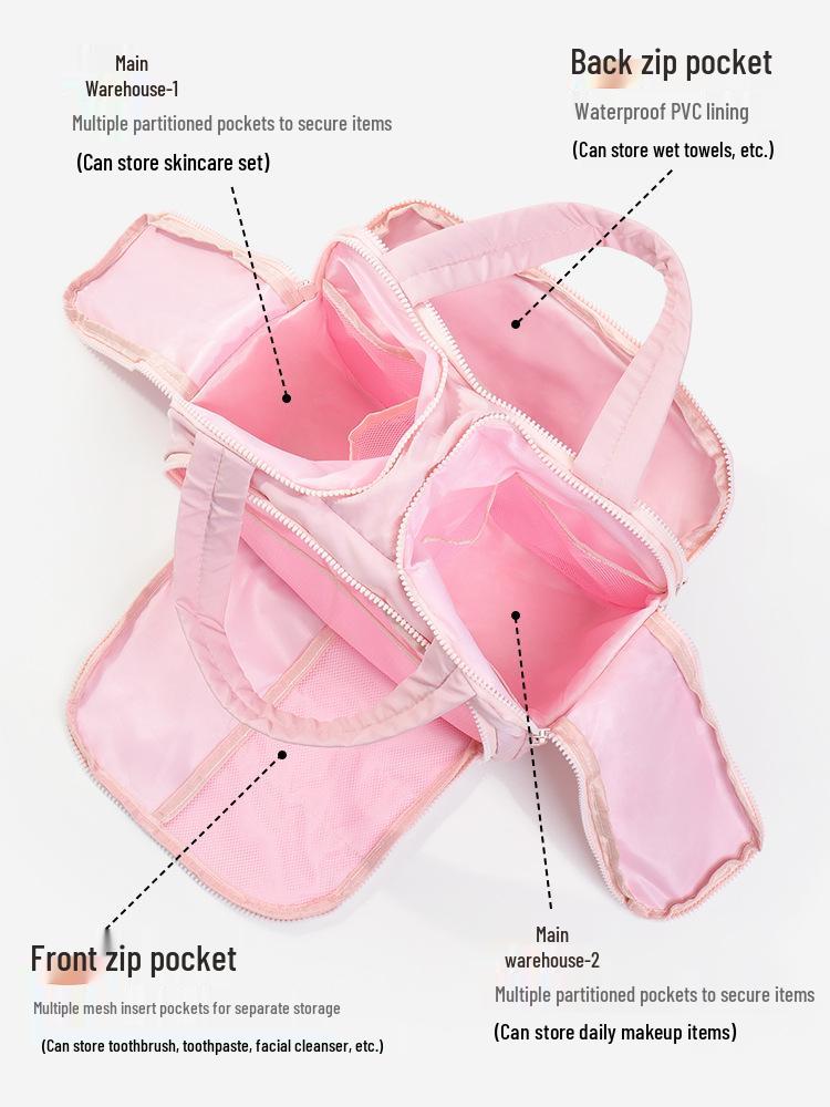 Lightweight Travel Toiletry & Cosmetic Bag with Large Wide Opening