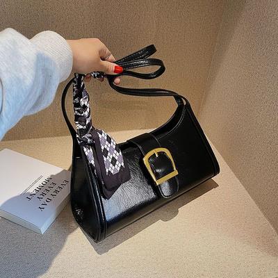 Vintage  Handbag Women  New Summer High Street Chic Black Underarm Bag Retro Elegant Shoulder Bag Luxury Designer