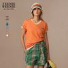 Teenie Weenie Women's V-Neck Bear Graphic Short Sleeve T-Shirt