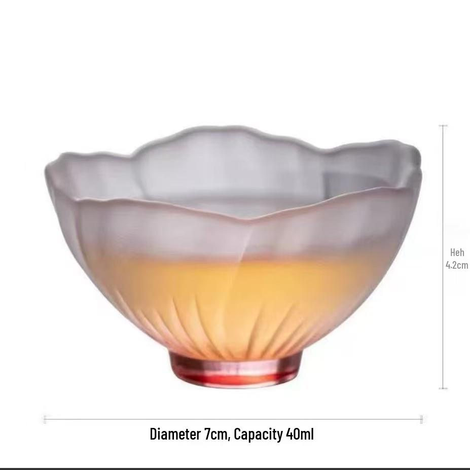 Japanese Crystal Glass Kung Fu Tea Cup with Gold Painting - Small Tasting Bowl