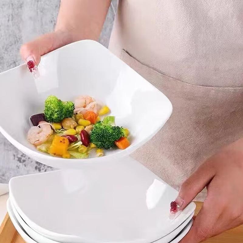 Glazurowane Ceramiczne Nieregularne Czterokątne Miski na Sałatę i Makaron