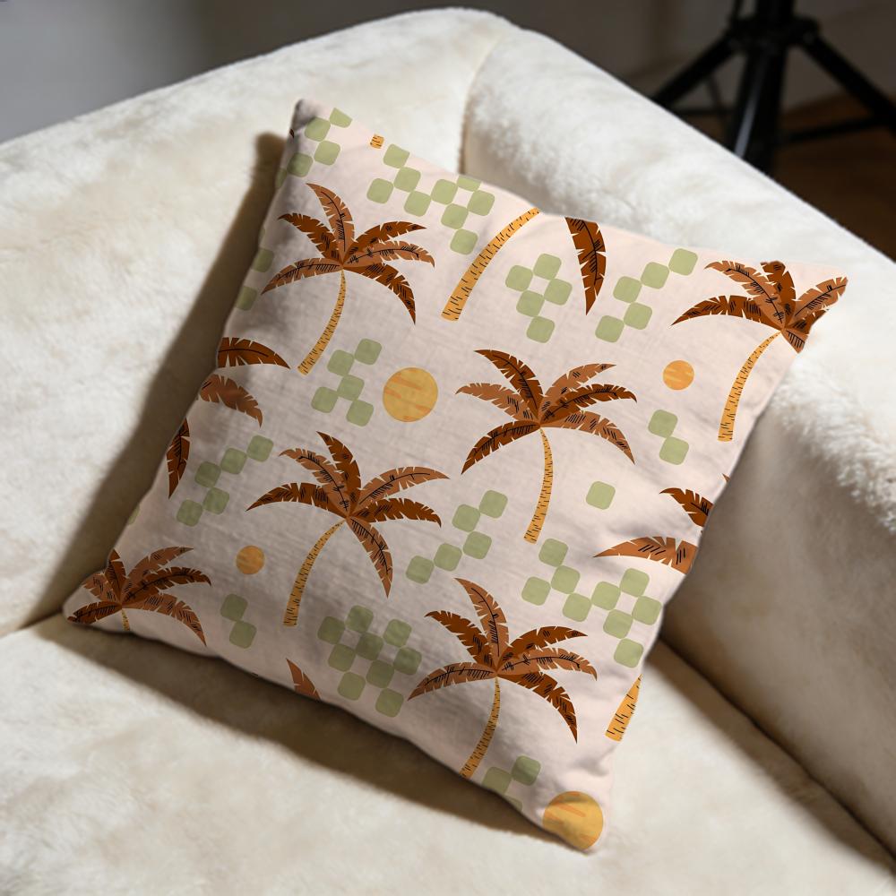 Palm Tree Cushion Cover Soft Decorative Pillow Case Suitable for Bedroom Sofa Car Travel Use