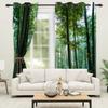 2pcs/set Blackout Curtains Sunny Forest Natural Green Space Landscape Polyester Window Bedroom Kitchen Home Interior Curtains