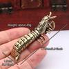 Brass Mantis Shrimp Figurine Desktop Ornament Marine Organism Lobster Small Statue Micro landscape Decoration Crafts Accessories