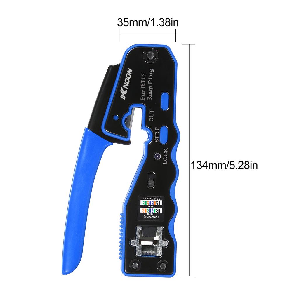 RJ45 Crimp Tool Kit All In One Pass Through Crimping Tool for Cat5e Cat6 Cat6a RJ45 Standard