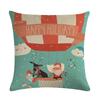 Nordic Cartoon Christmas Polar Bear Animal Print Cushion Cover Decorative for Sofa Linen Pillow Case Home Decor 45X45CM