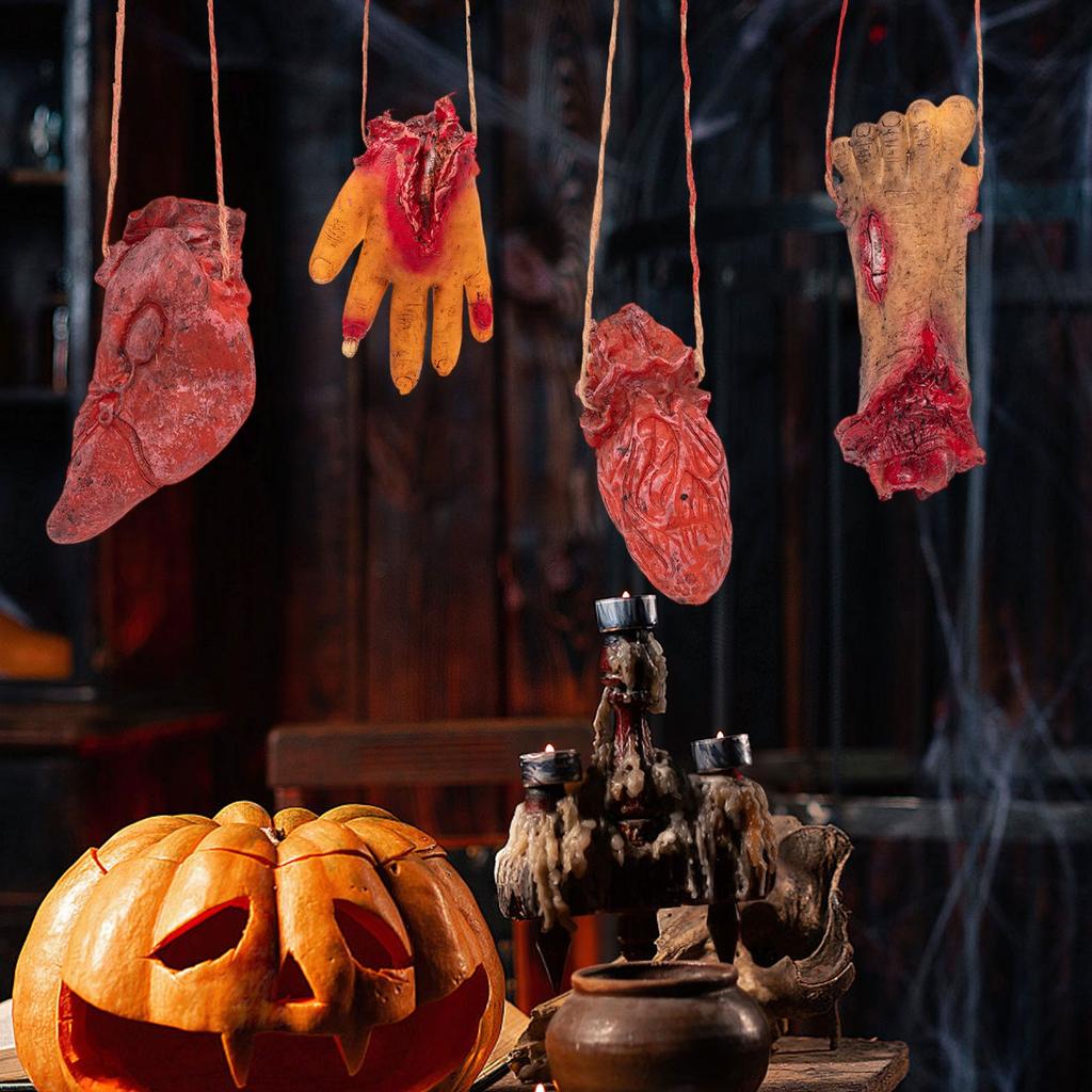 Halloween Decoration Props, Lifelike Broken Hands And Feet Hanging Chain Tricks, Haunted House Venue Layout Props