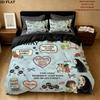 Away Pattern Bedding Quilt Set Quilt Cover Pillowcase Home Birthday Gift(1 * duvet cover + 2 * pillowcase, without core)