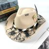 Original Design Jazzhut Zylinder Vier Jahreszeiten Filzhut Bedruckte Accessoires Feder Cowboyhut