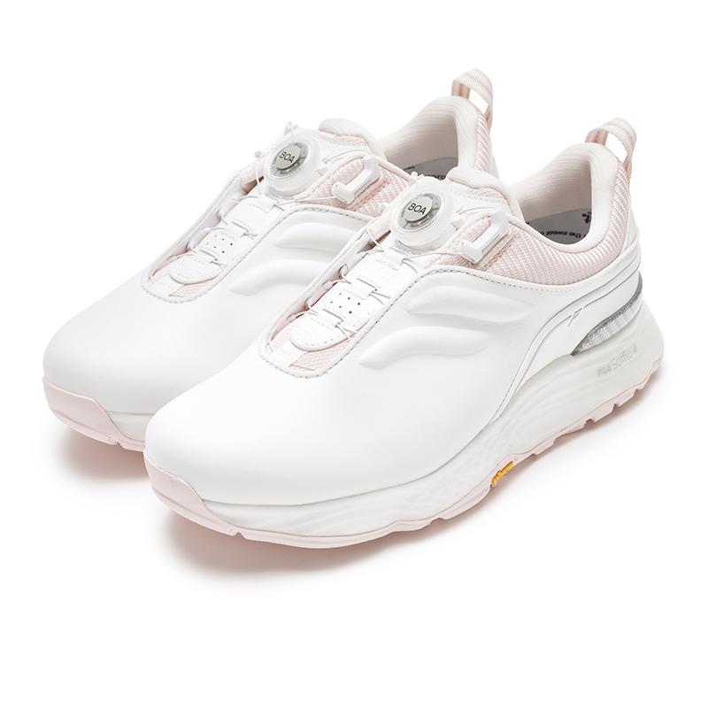 Fila GF Velocity Sport Minimalist Slip-On Durable Low-Top Golf Shoes Women Sneaker Bright-White Water-Rose-Pink A12W431702FBR