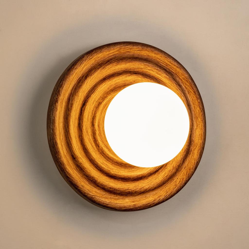 Chende Bracket Light, Resin Brown, Nordic LED Compatible, Single Light, Glass Wall Lamp, Stylish Interior Design, Retro, Japanese-Style, Wall Lamp,