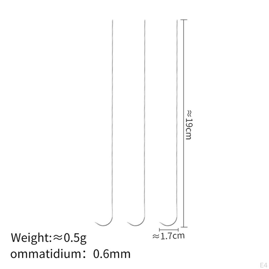 3 Pieces Large Eye Curved Beading Needles Bead Needle for Stainless Steel