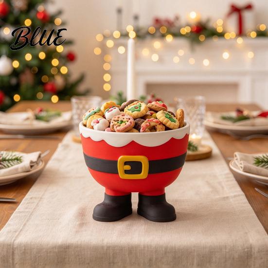 PLA Christmas Ornament 3D Printed Santa Claus Storage Bowl Creative Candy Bowl for Holiday Kitchen Accessory Parties Decorative Snacks Cookies