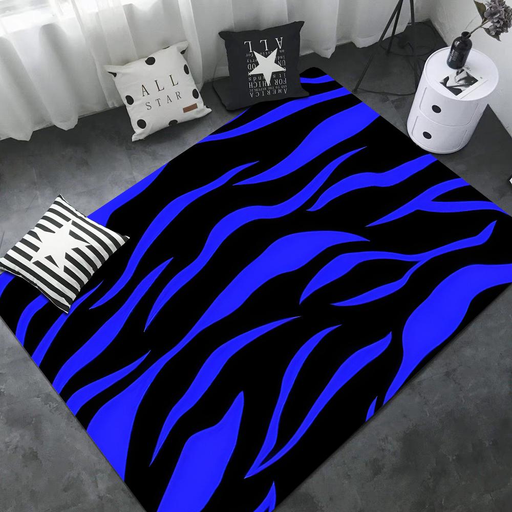 Black White Print Zebra Floor Mat INS Style Soft Bedroom Floor House Laundry Room Mat Anti-skid Bedside Area Rugs