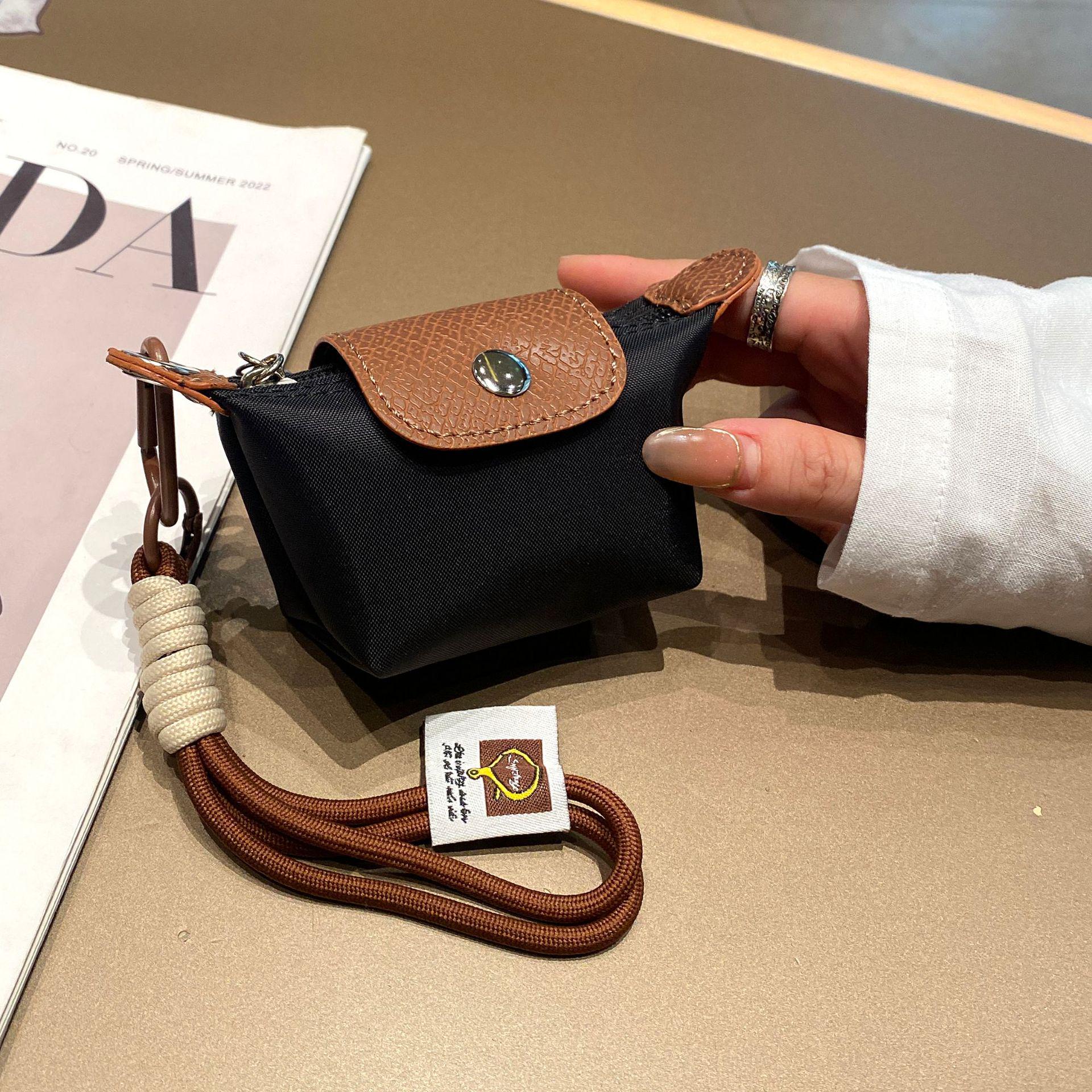 Мини модный нейлоновый кошелек: Ретро Сумка для Хранения Помады, Наушников, Монет и Ключей чёрный