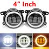 3.5 Inch / 4 Inch LED Fog Light DRL Round Angel Eyes Assembly White And Yellow Light Auto Car Fog Lamp