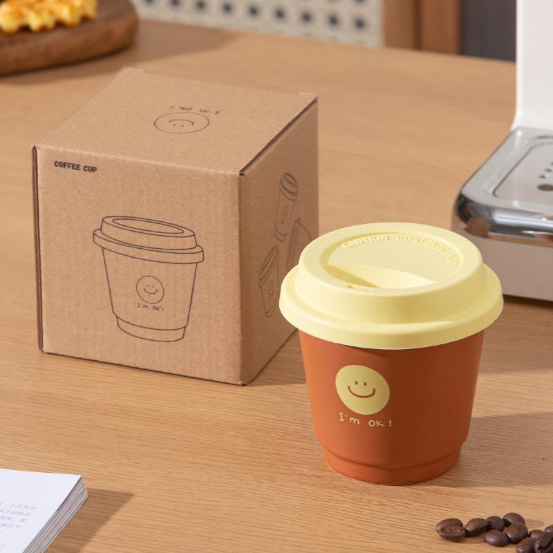 Cupa Simplă Casual Cană Personalizată cu Capac Cană de Cafea pentru Birou Cană pentru Apă Suvenir Cană Ceramică Cadou