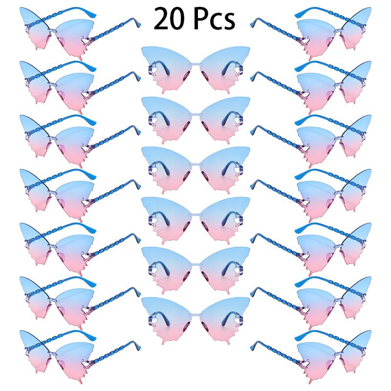 20 Pcs Rimless Butterfly Shaped Sunglasses Women  New In Fashion Multicolor Decor Sun Glasses Trendy Stylish Lady Shades