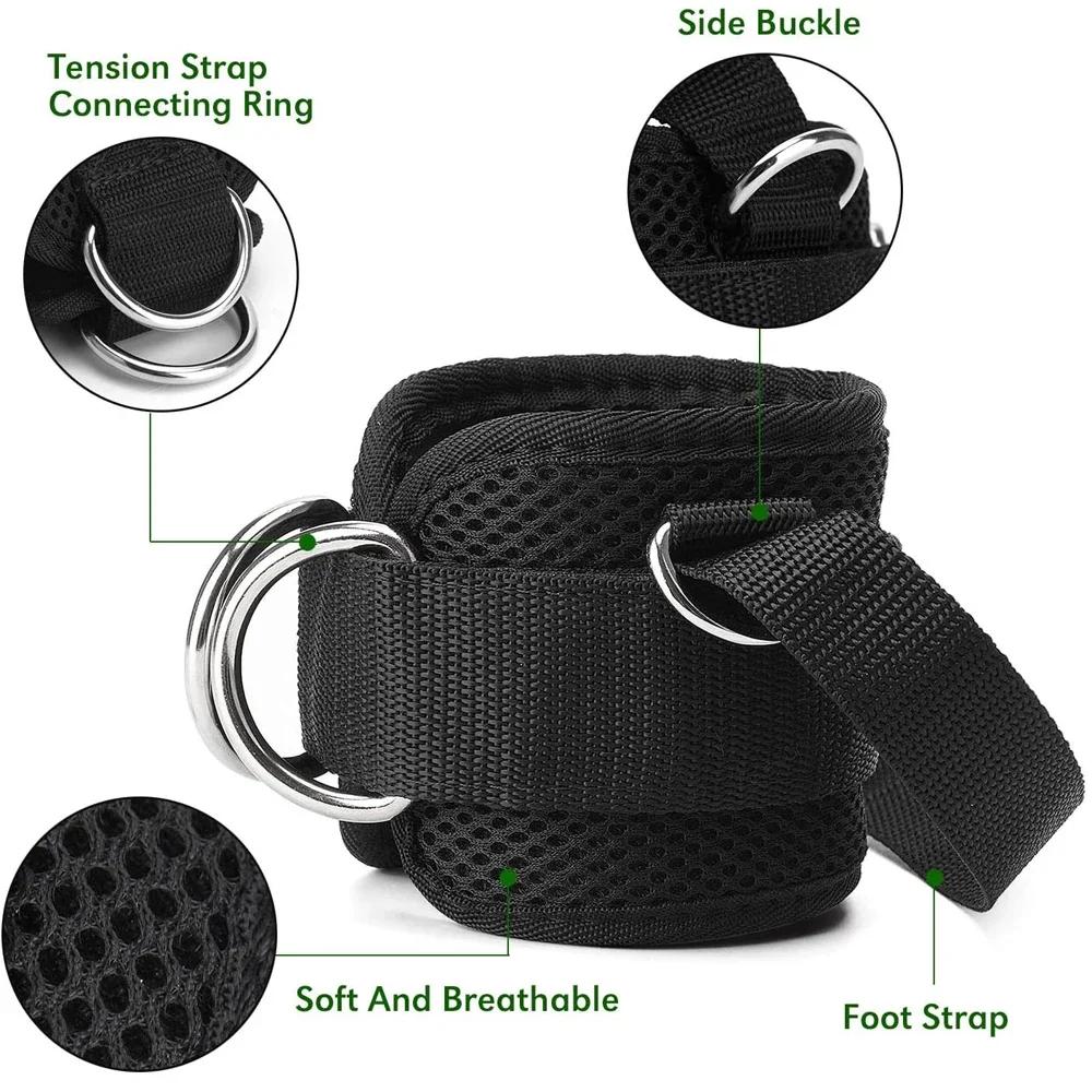 1Pc Fitness Thigh Straps Padded Colors D-Ring Ankle Strap Leg Cuffs For Gym Cable Machines Thigh Straps Fits Men & Women
