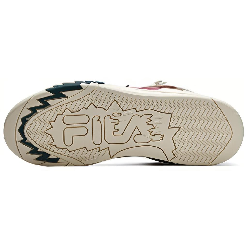 FILA Fusion Desperado Christmas Round Toe Lace-Up Mid-Top Basketball Shoes Women sneaker White Red T12W313211FAC