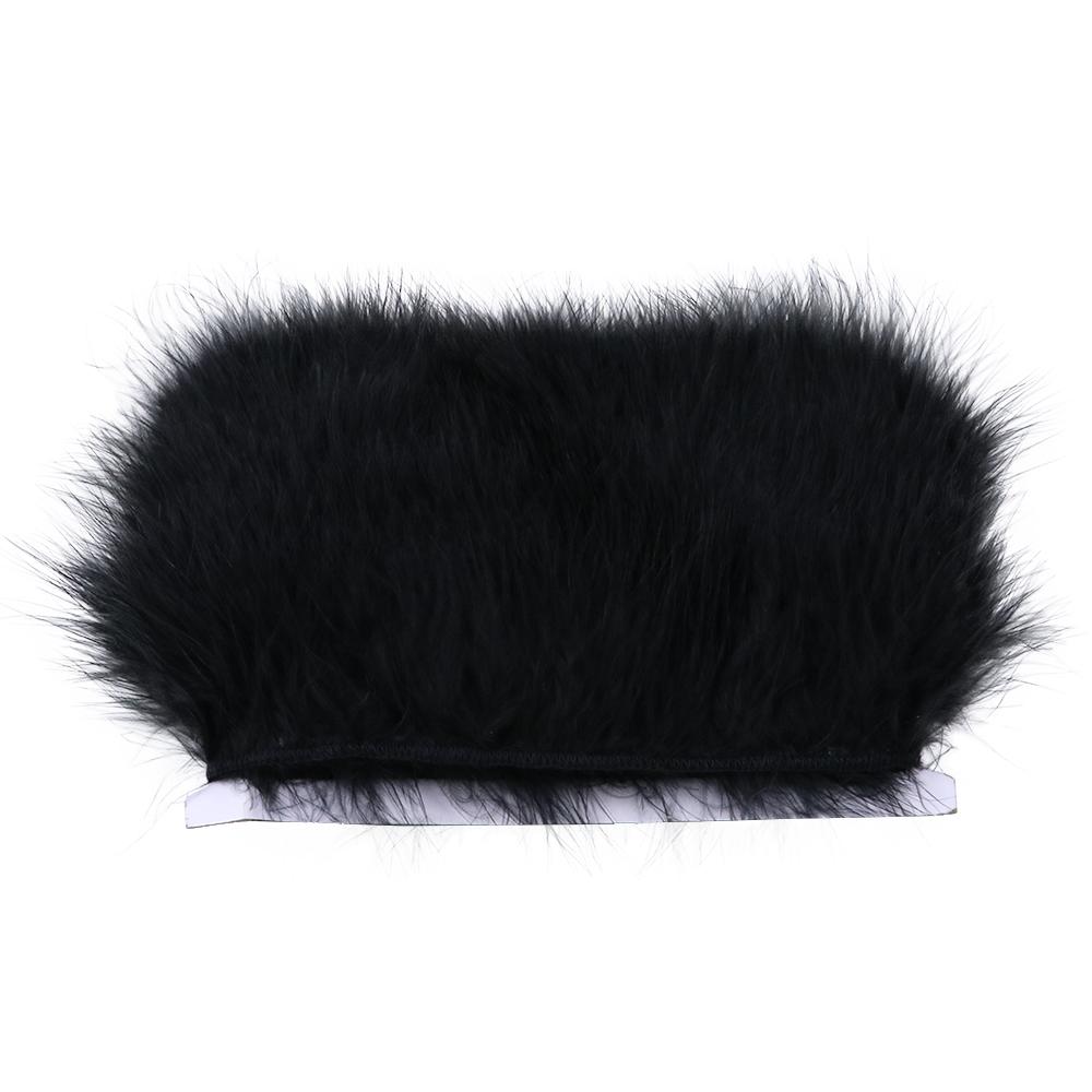 Feather1Meter Black Ostrich Goose Marabou Turkey Feathers Trim Fringe Sewing Ribbon For DIY Dress Sewing Crafts Clothing Decoration